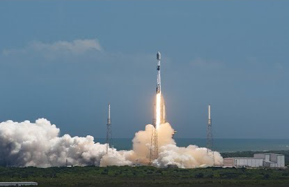 Transporter-5 Space X smallsat rideshare mission with the Falcon-9 rocket carrying all 59 satellites. - Courtesy of Space X